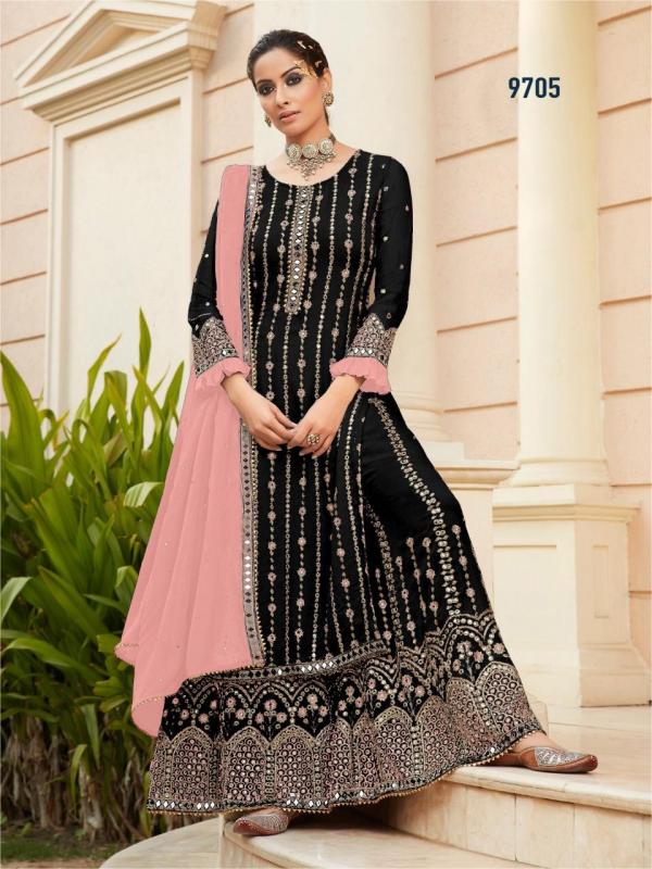 R Nazakat 9705 Designer Faux Georgette Embroidery Suit Collection